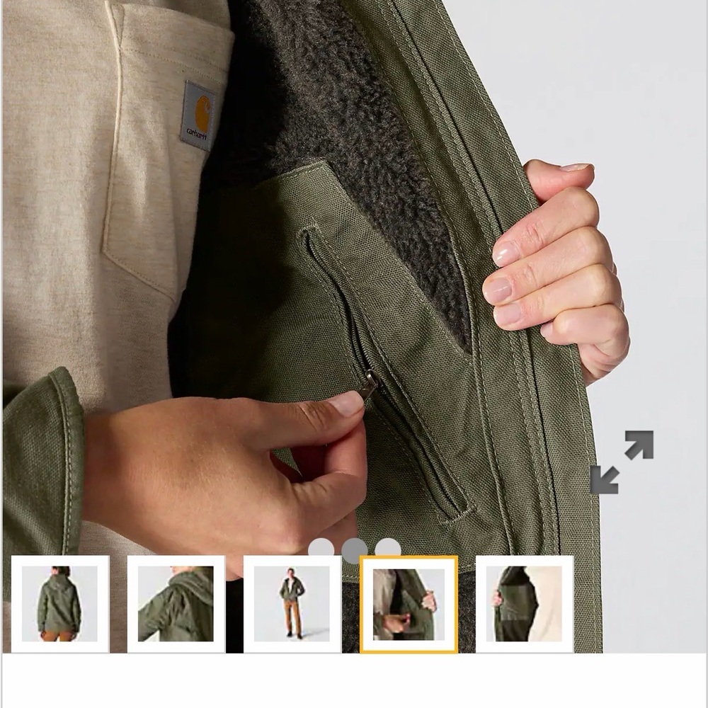 Carhartt Women's Loose Fit Washed Duck Jacket - Sherpa Lined - Picture 6 of 8